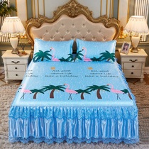 Ice silk cool mat Three sets of water washable machine wash new non-slip home nude sleeping European style summer lace bed dress