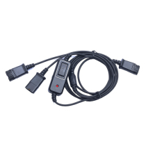 White En PH15 Call Center Talk Operator Electrical Pin Headphone Headset Tone Silent Training Line of Special Force Interface Y Line