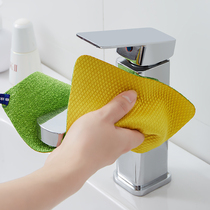 Japanese bagging kitchen dishwashing cloth tap water suction to water scale wipe double face housework cleaning rag