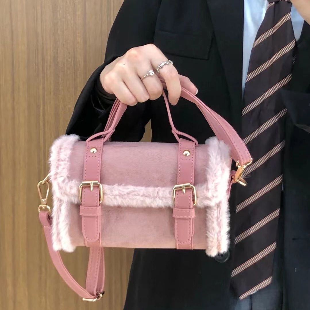 Advanced Autumn and Winter Lamb Plush Bag for Women's 2023 New Fashion Crossbody Bag Versatile Ins Small Group Texture Bag