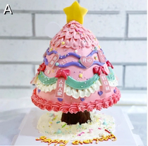 Net red creative goddess wishing tree male children couple retro custom fruit birthday cake Wuhan city distribution