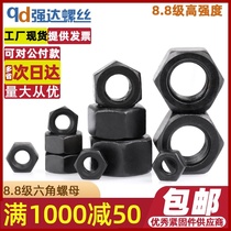 8 Grade 8 High Strength Black Hexagon Nut GB6170M2M3M4M5M6M8M10M12M16-M48