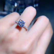 18K platinum moisanite ring four-claw pillow-shaped drill to figure PT950 platinum carat diamond ring female pair ring wedding ring