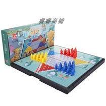 Toy Pioneer E-9 Extra Large Magnetic Folding Checkers Penguin Series Children Chinese Checkers