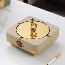 New Chinese Style Belt Cover Ashtrays Creativity Personality Trend Living Room Office Anti-Fly Ash Smoke Cylinder Tabletop Tea Table Hem