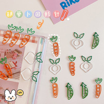 Cartoon cute fruit carrot paper clip white radish memo clip simulation white radish paper clip office stationery