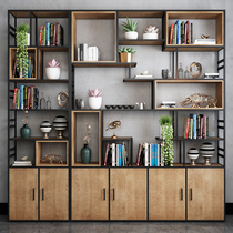 Iron Art Shelves Bookshelves Landing Office Book Room Lockers Show Industrial Wind Screen Partition Bookcase