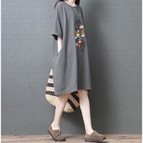 2020 new high-quality dress large size fat sister waist thin wild cover belly casual long summer fashion trend