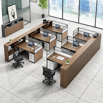 Staff office table and chair combination simple modern 4 screens 6 people work table Office card holder financial table
