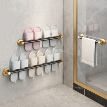 Bathroom trailer rack wall-mounted non-perforated toilet wall toilet drain rack storage artifact shelf light luxury