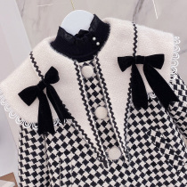 Girls woolen sweaty winter style clip cotton thickened foreign pistachio gig in thick flowers what about the childs fur coat?