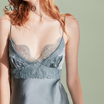 Silk Nightdress INS recommended lace suspender skirt SANGLUO sanglo autumn winter silkworm silk pajamas home clothes women