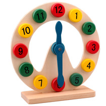 Childrens Montesuit puzzle early education wooden pupils learn clock teaching aids building blocks digital time cognitive toys