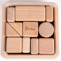 Imported beech wood solid wood non-paint baby can gnaw environmentally friendly building blocks super large particles baby Enlightenment educational toy