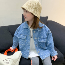 South Korean pro-Chinese dress 2022 new female dress blouses foreign air spring fit children Korean version denim jacket spring and autumn