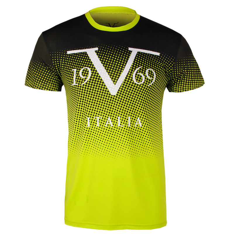 Buy a send a running elastic tide mens sports short-sleeved dry-neck reflective training fitness T-shirt to increase the size