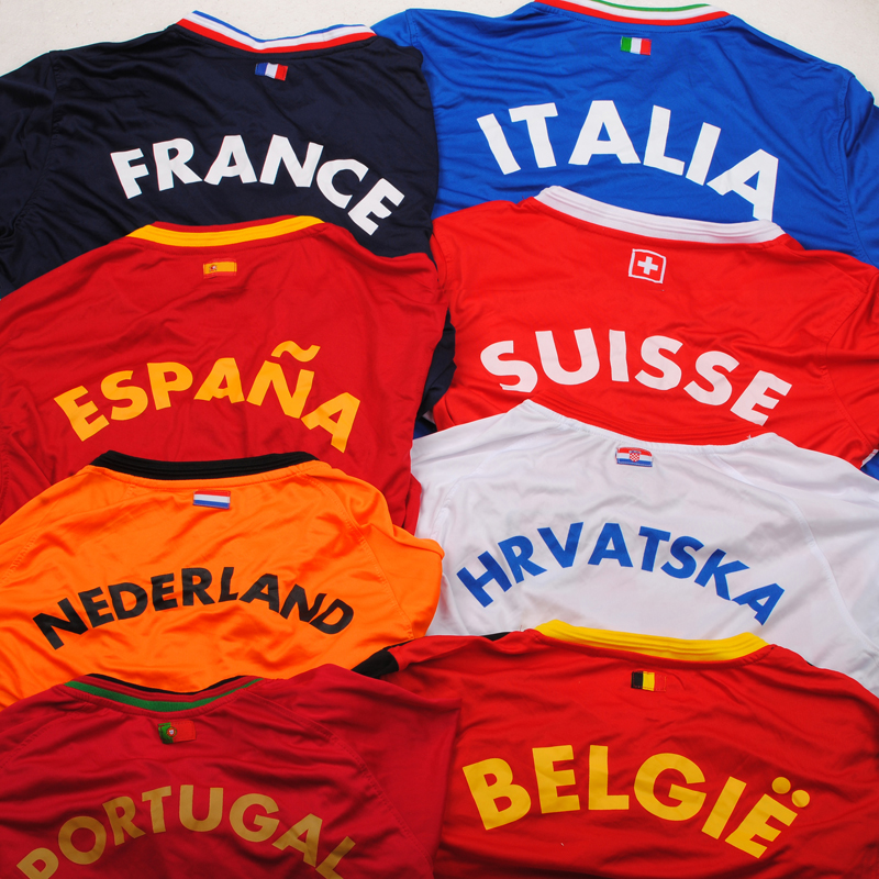 Multi-colored running summer mens V-neck short-sleeved national team football quick-dry sports T-shirt chicken heart collar fan jersey