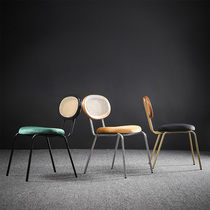 Nordic Dining Chair Brief Master Design Vines Chic Iron Art Light Lavish Metal Casual Chair Coffee Chair Home Chair Solid Wood