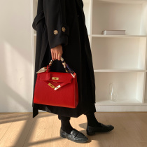 Wedding bag bridal bag female red bag niche senior sense Kelly bag 2021 New Large Capacity light luxury