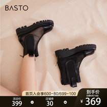 Thyme Tuqiu Mall New 100 lapped thin web surface breathable thick bottom female short cylinder Martin boots ID922CM1