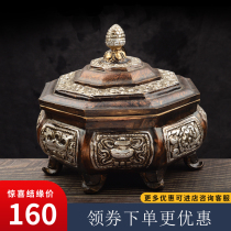 Tibet Tibetan Style Eight Auspicious Rice Dumpling Box Hundred Treasure Fruit Plate Living Room Home Fruit Plate Fruit Plate Ornament
