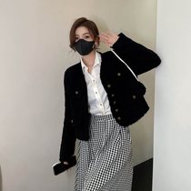 Early autumn niche high-end sense small fragrance lamb wool coat spring and autumn ins tide temperament fried street fashion short top women