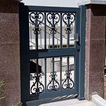 Aluminum art pedestrian passage flat open single double Villa courtyard door can be prohibited to swipe card in and out of aluminum alloy large color selection