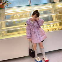  MADIND girls down jacket childrens anti-season boys  clothing baby mid-length leave-in 2021 winter new trend brand