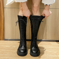 Long cylinder boots female winter plus suede high cylinder boots Cavaliers boots thick legs Fat mm large cylinder Wai Large size womens boots 41 1 43