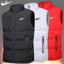 Nike mens down cotton vest jacket autumn and winter thick warm casual large size canall shoulder dad tide