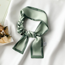 Long small silk scarf female Korean version of Joker decorative scarf thin long tie belt scarf spring and autumn foreign style hair band