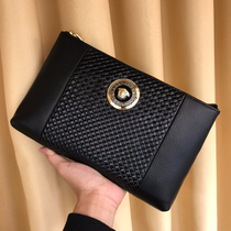 2021 new mens hands with bag genuine leather and European fashion Handbags Beauty Head hands Grab Bag Mens Leather Envelope Bag
