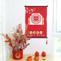 Chinese hanging painting wedding supplies wedding room decoration bedroom living room porch mural sofa background wall pendant