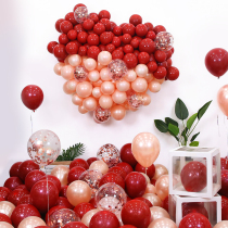 Balloon wedding decoration wedding room layout Net Red Love balloon set wedding scene red wedding supplies
