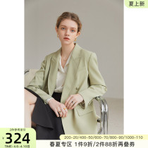 Van Th Blue Narch Needle-shaped Fashion Suit Jacket Woman 2022 Chundress New Casual Chic Superior Feel West Suit