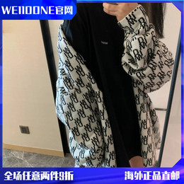 (Official website) WE11DONE20AW Seoul limited printed LOGO knitted cardigan double-sided sweater coat