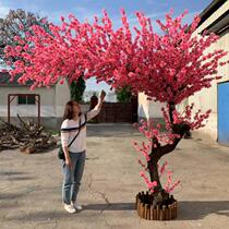  Simulation peach blossom tree interior decoration Fake peach tree New Year red envelope tree wishing tree Large simulation plant shopping mall decoration