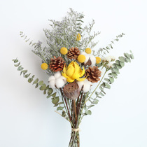 Dried flower bouquet real flower eucalyptus cotton rose little Daisy hipster ins living room home decoration DIY ornaments