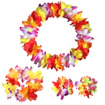 Hawaiian holiday Wreath Headdress Party Welcome reception Accessories Annual meeting Activities Sports games Neck ring bracelet set