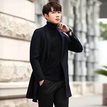 Double-sided cashmere coat men long Korean version trend casual woolen jacket men winter slim wool trench coat