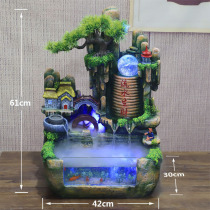 Rockery self-circulating water Living room Creative small goldfish tank Home office desktop mini ecological decoration landscaping