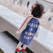 Girls long sleeve T-shirt skirt foreign style long 2020 Autumn dress new childrens wild base shirt Korean coat tide