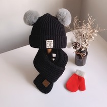 Japan autumn and winter men and women Baby children hat scarf set baby wool hat cute pullover hat