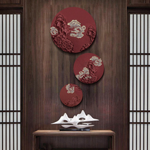 New Chinese wall decorations TV sofa background porch wall decoration three-dimensional pendant living room bedroom bedside decoration
