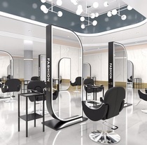 New barber shop hairdressing shop mirror table cabinet integrated hair salon special hair cutting perm mirror wall-mounted fashion