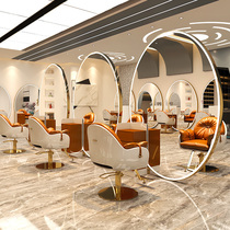 Barbershop single and double-sided mirror Hair salon mirror table Hair salon special stainless steel floor mirror can be hung on the wall hair cut mirror