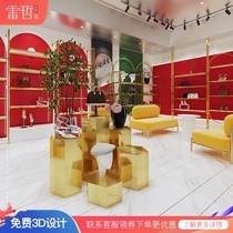 Lei Zhe shoe store shoe rack display stand stainless steel gold wall rack Shoe bag display island platform A-column column shelf
