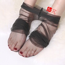 Light black 0D ultra-thin silk stockings woman thin strip with foot type full transparent invisible foot tip sexy hympantyhose summer