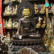 Nepal boutique Sakyamuni Buddha statue pure copper gilt pure handmade tantric Buddhism Sakyamuni home offering 80cm