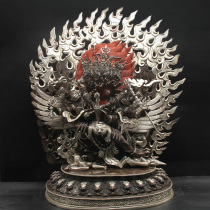Tibetan Buddhism Nepal red copper gilt Puba King Kong Buddha statue Tantric home offering ornaments protector statue 70cm